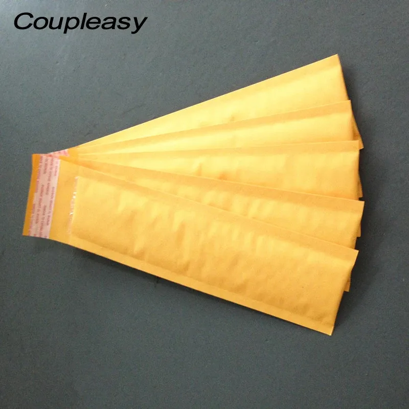 封筒20pcs/lot long bubble mailersパッド入り封筒長いサイズ黄色のクラフト紙輸送封筒バブルメールパッケージ