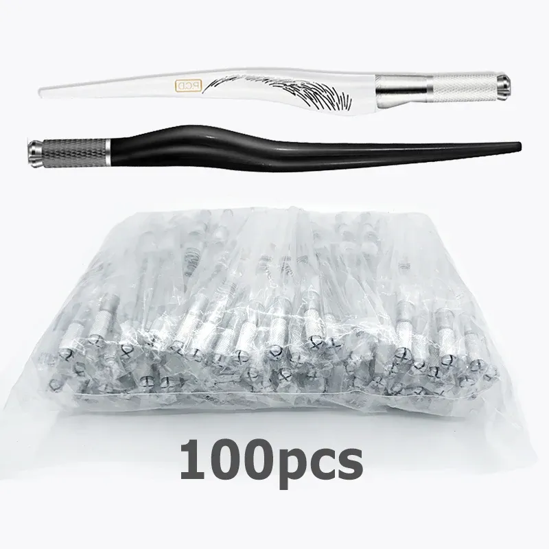 Accessoires en gros de 100pcs Manuel de maquillage permanent tatouage microblading stylo cristal acrylique tatouage stylo pour dermografo micropigmentacion