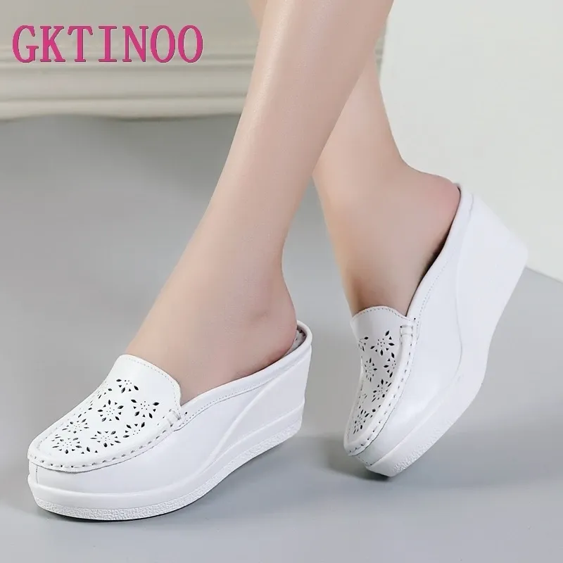 Boots Gktinoo Summer Woman Shoes Platform Slippers Wedge Flip Flops Women High Heel Slippers For Women Casual Sandals Kvinnliga skor