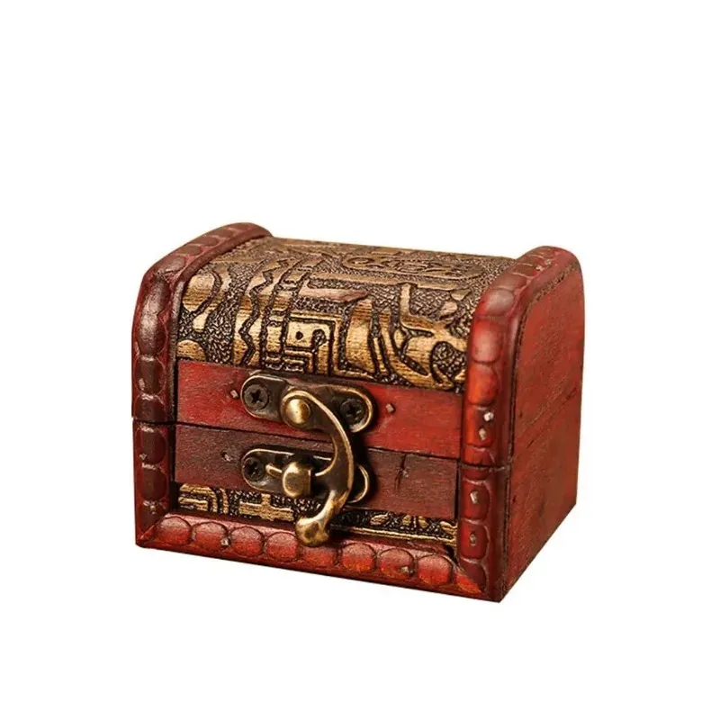 NOUVEAU BOX DE BIJETS VINTAGE 2024 Boîte à main en bois avec mini verrouillage en métal pour stocker des bijoux Trésor Perle Rings Organizer Case de stockage à la main