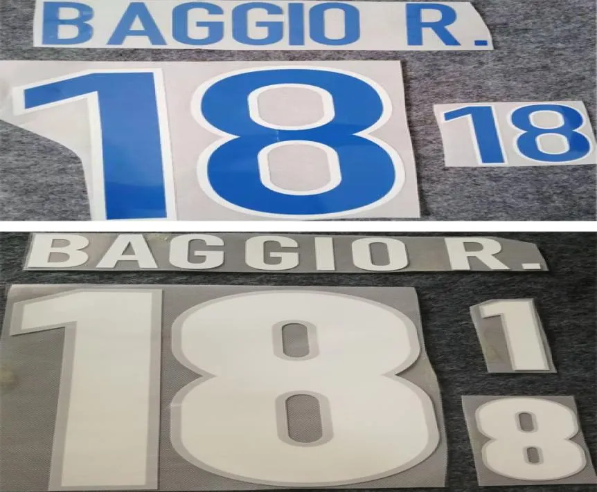 1998 Италия, печать футбольных имен 18 BAGGIO R Italia club player039s, штамповка наклеек с печатными буквами, впечатление от винтажа fo2728802