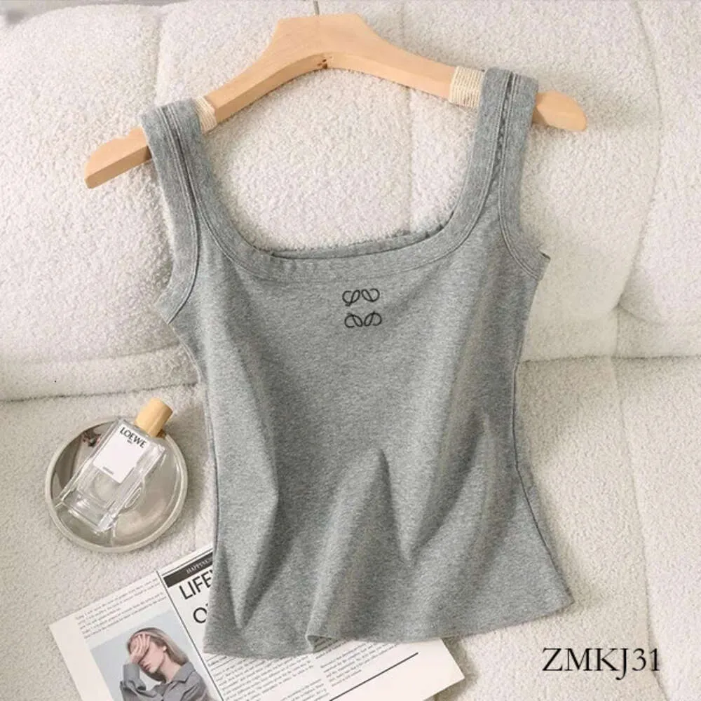 Dames loewe tanktop ontwerper zomer slanke loewe mouwloos vest camis croptop outderwar elastische sport gebreide tanks loewe mouwloze shirts 1176