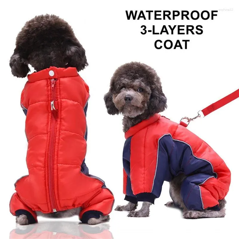 Dog Apparel Winter Pet Thicken 3-Layers Coat Four-Legged Clothes Reflective Puppy Jacket For Small Dogs Chihuahua Shitzu Accessories