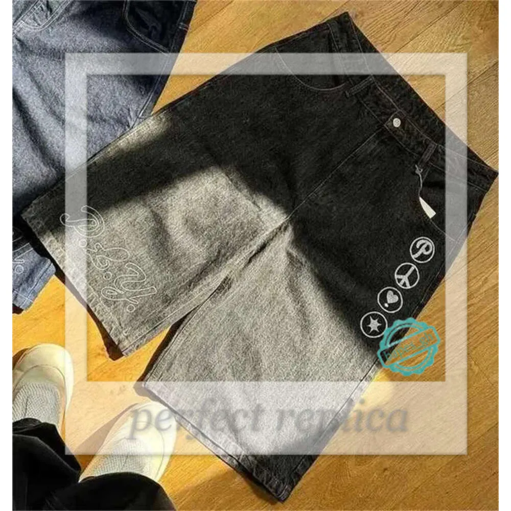 Jorts szorty dżinsowe szorty damskie szorty męskie dżinsy y2k vintage luźne luźne jorts harajuku streetwear suma punkowa rock liter haft mody dżinsowe 733