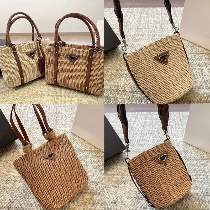 Raffias Beach Tote Luxury Designer väska shoppare axel pochette virkning halmväskor kvinnor mens sommarhandväska crossbody hobo clutch weekend väska