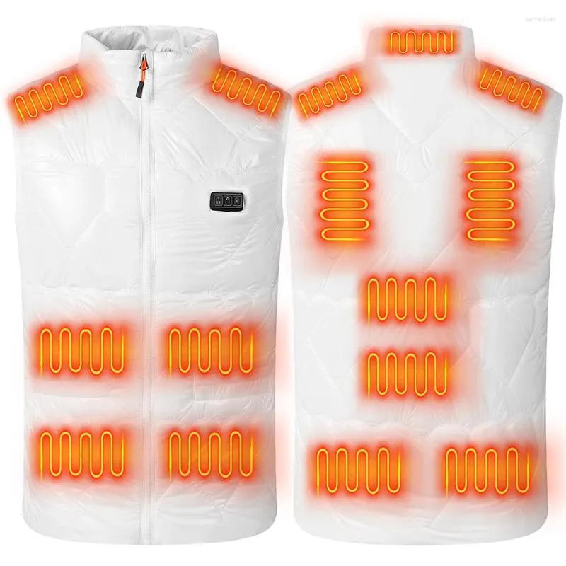 Carpets Unisexe Thermal Vest 3 Température Mode 15 Zones chauffées Coton chaud Gilet de chauffage électrique pour la randonnée en camping en plein air