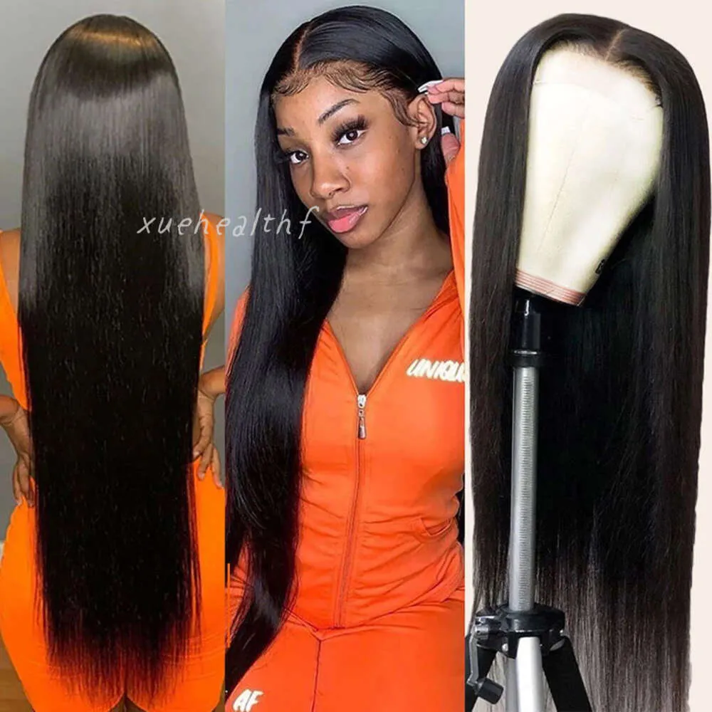 Frontal Bone 13x6 Human Hair Wigs Pre Plucked Brasilian Straight Lace Front 4x4 5x5 Stängning Wig 47