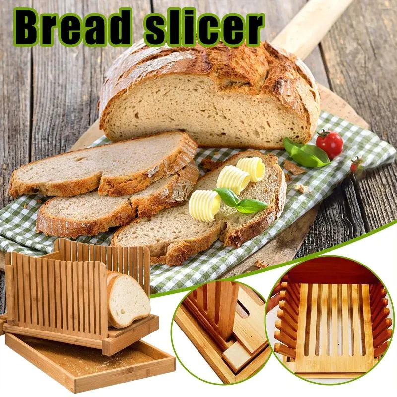 Outils de cuisson, Guide de pain en bambou, coupe-Bagel, coupe de pain fait maison, plateau en bois