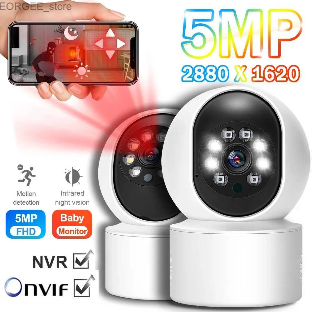 Andere CCTV -camera's 3PCS 5MP Camera WiFi Surveillance Video Indoor Security Home Baby Monitor IP CCTV Wireless Webcam Night Vision Smart Tracking Y240403