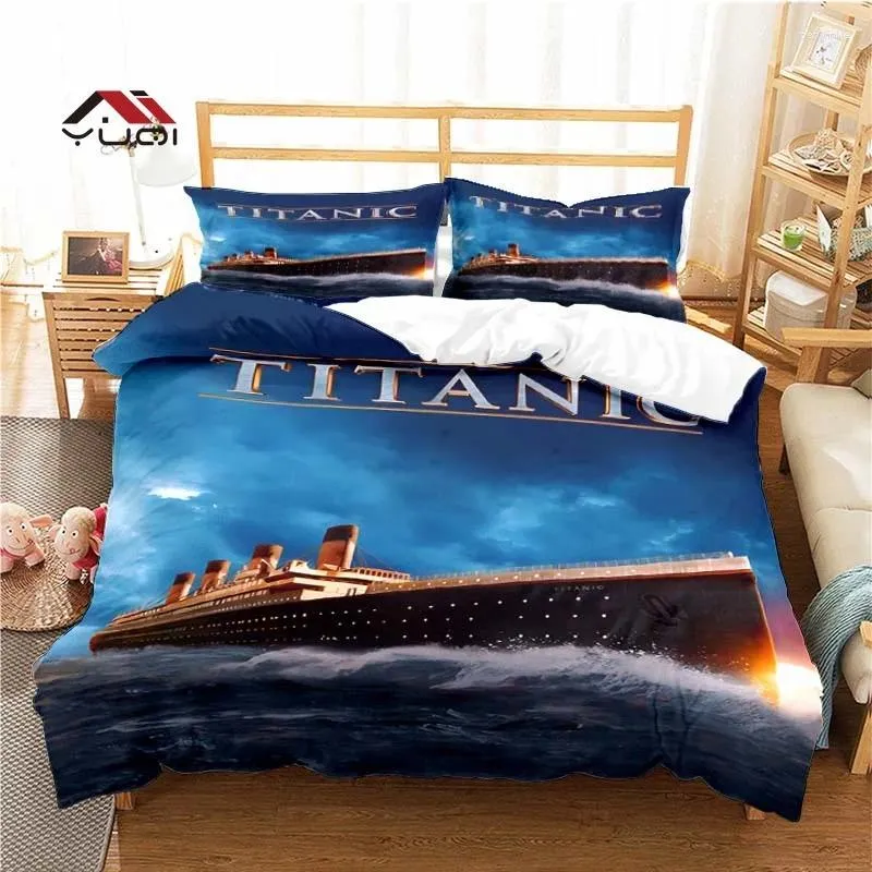 Bettwäsche -Sets klassischer Film Titanic Duvet Cover Set für Aldult Kids Bed Game Quilt Tröster 6 Größen