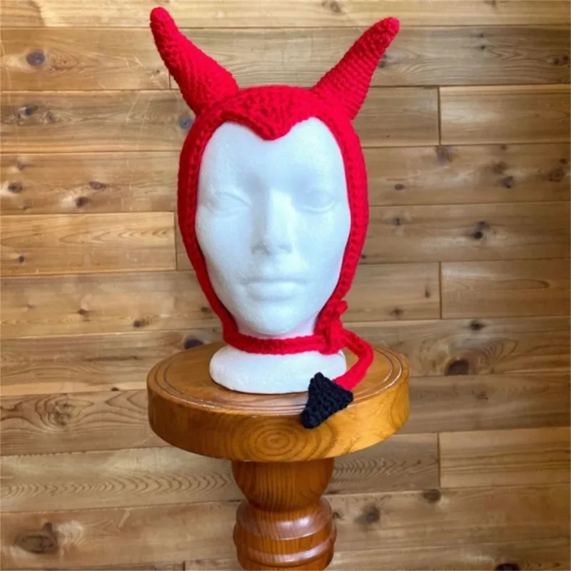 【YEGG】 Wing devil hat ♥2Colors DHgate.com:Y2K Devil Horn Knitted Beanie: Earflap Cap for
