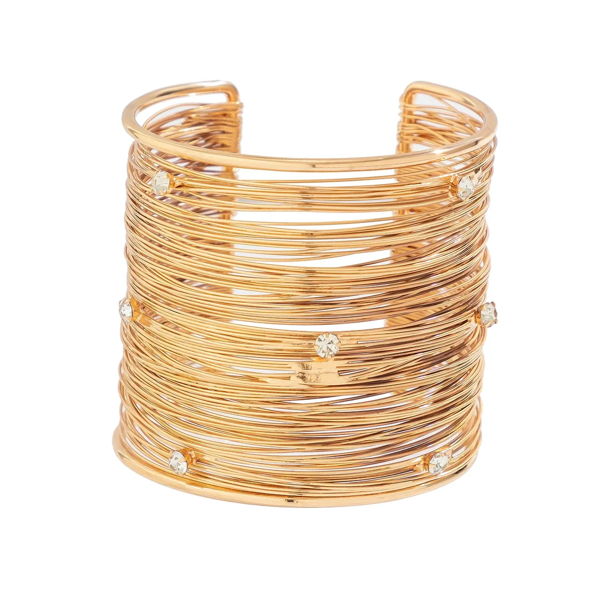 【美品】human made bangle gold Multilayered Rhinestone Cuff Bangle: Steampunk Arm Jewelry
