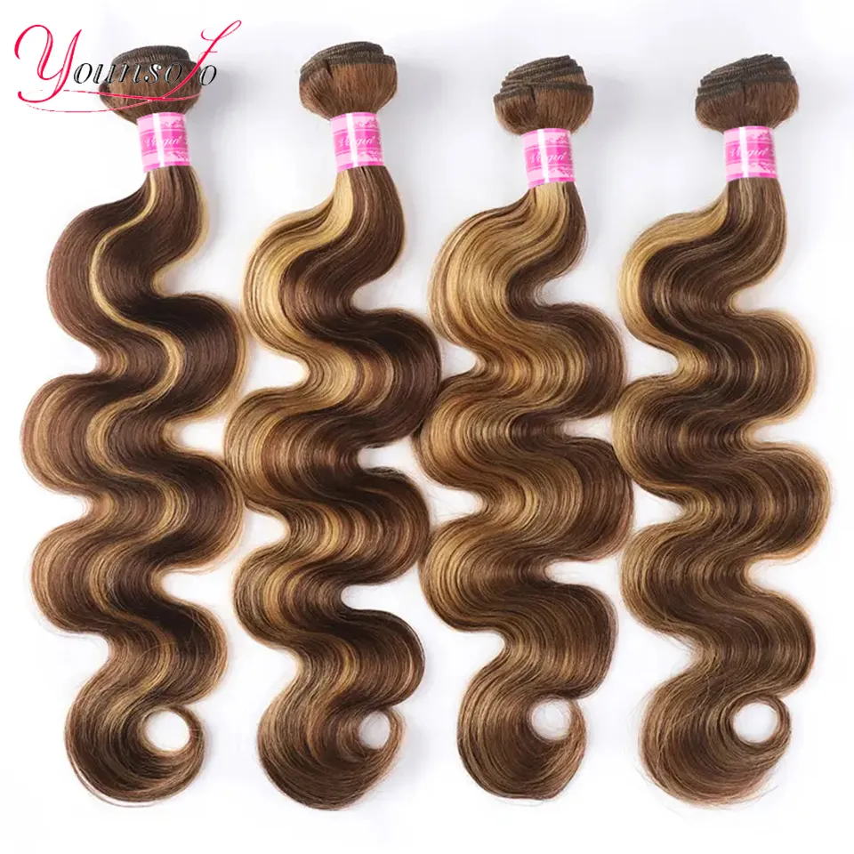 Body Wave Brazilian Human Hair Bundles 3/8-30 Inch Ombre  display picture 2