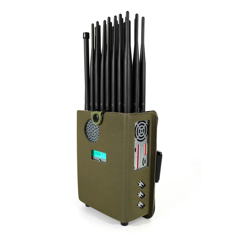 Signal de téléphone portable de l'antenne portable 24 avec couverture en nylon, couvercle de nylon, Shie Lding 2G 3G 4G 5G Wi-Fi GPS UHF VHF, 24W, distance d'interférence jusqu'à 25m