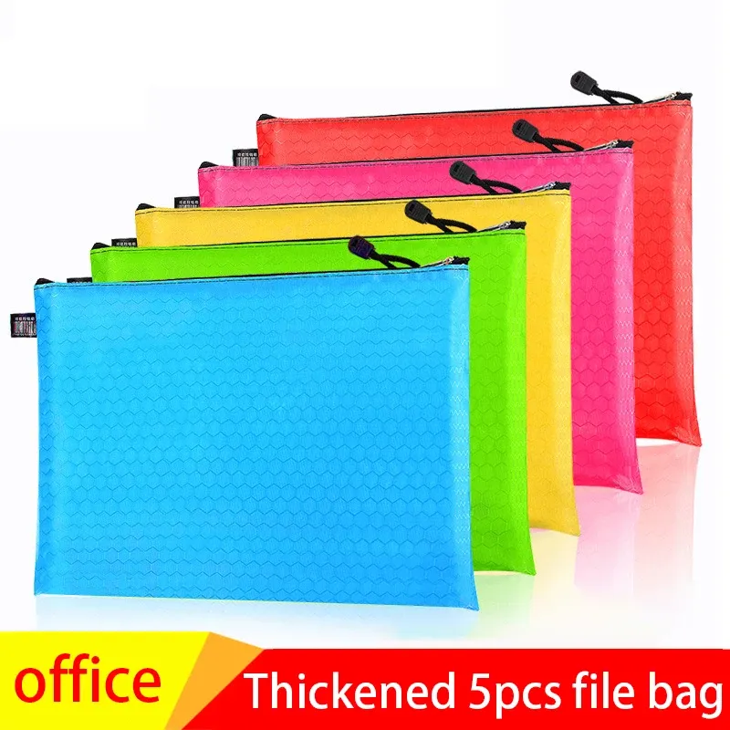 Borsa 5pcs A3 Document Borsa A4 Cipper Bag Borsa Waterproof File B4 File Informazioni BASSO STUDENT PROVA PARTE DI PAGAMENTO STAMPA