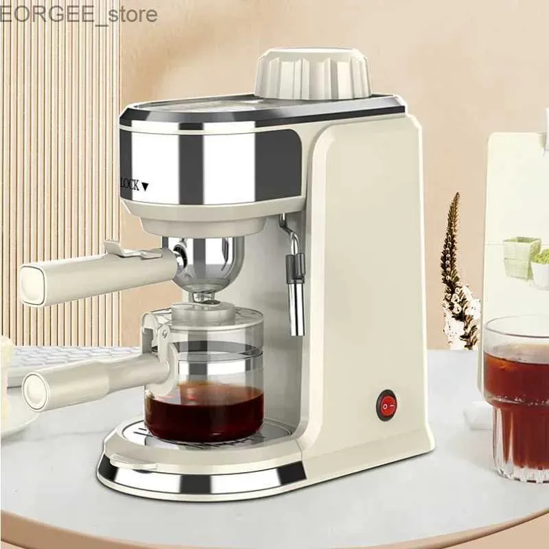 Coffee Makers Coffee maker Commercial household kitchen Small semi-automatic Italian concentrated milk foam steam drip K che Y240403
