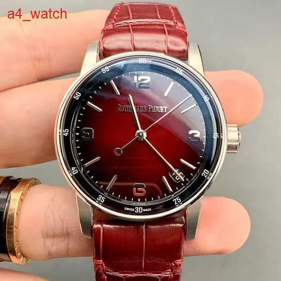 Code de montre de bracelet AP personnalisé 11.59 Série 41 mm Automatique Mécanique Mode décontractée Mentide Swiss Famous Watch 15210BC.OO.A068CR.01 VIN SMOKED RED Watch