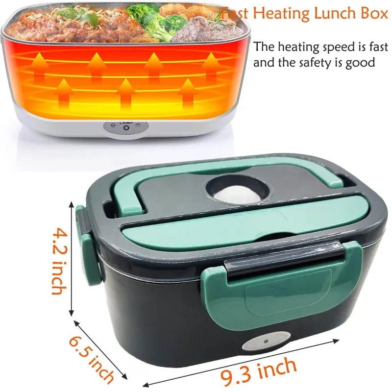 Ny 2024 Electric Heat Lunch Box For Car 12V Truck 24V 110V 220V US EU Plus Lunchbox Uppvärmd lunchbehållare för mat varmare - för - för -