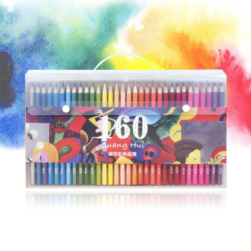 Scanners Creative 120/160/72/48 Colors Wood Oil Colored Pencils Set 160 Pu Pencil Case for Drawing Sketch Paint School Gifts Art Supplies