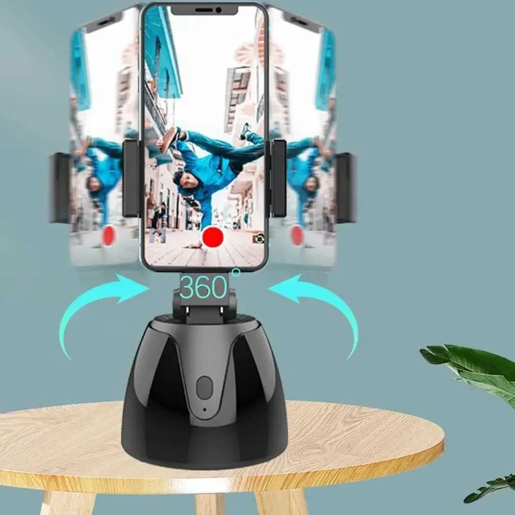 Auto Smart Shooting Selfie Stick 360 Grad Rotation Telefonhalter Gesichtsverfolgung Kamera Stativkopf Live Vlog Video_voghion.com