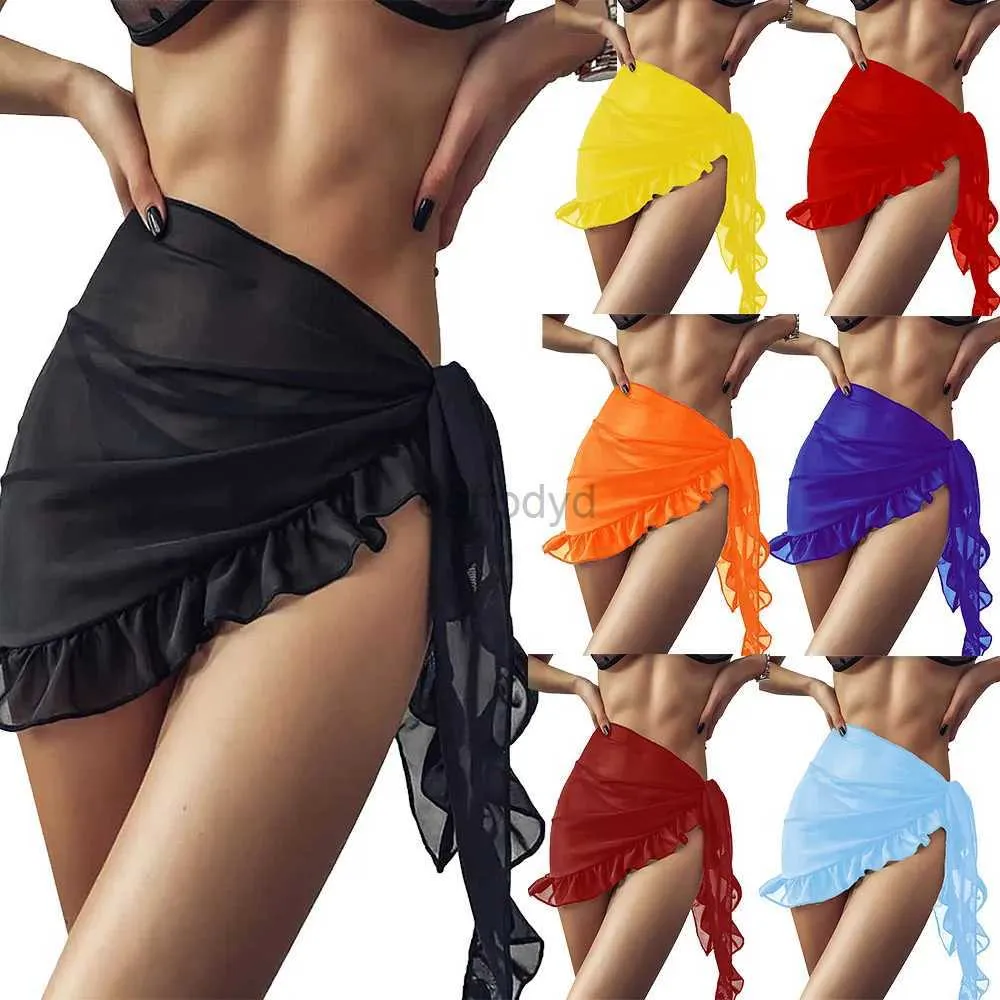 Abiti sexy urbani Mini gonfie rotabuliche Donne coprono il vestito in spiaggia avvolgono sarongs corhini caramelle a colore gonna da bagno da bagno da bagno da bagno da bagno 240403 240403