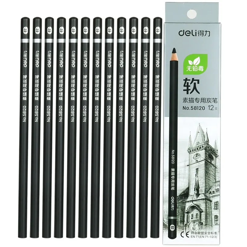 Pencils Professional Sketch Pencils Set Charcoal Soft/Medium/Hard Carbon Pencil White Drawing Graphite Charcoal Pencils Set for Artists