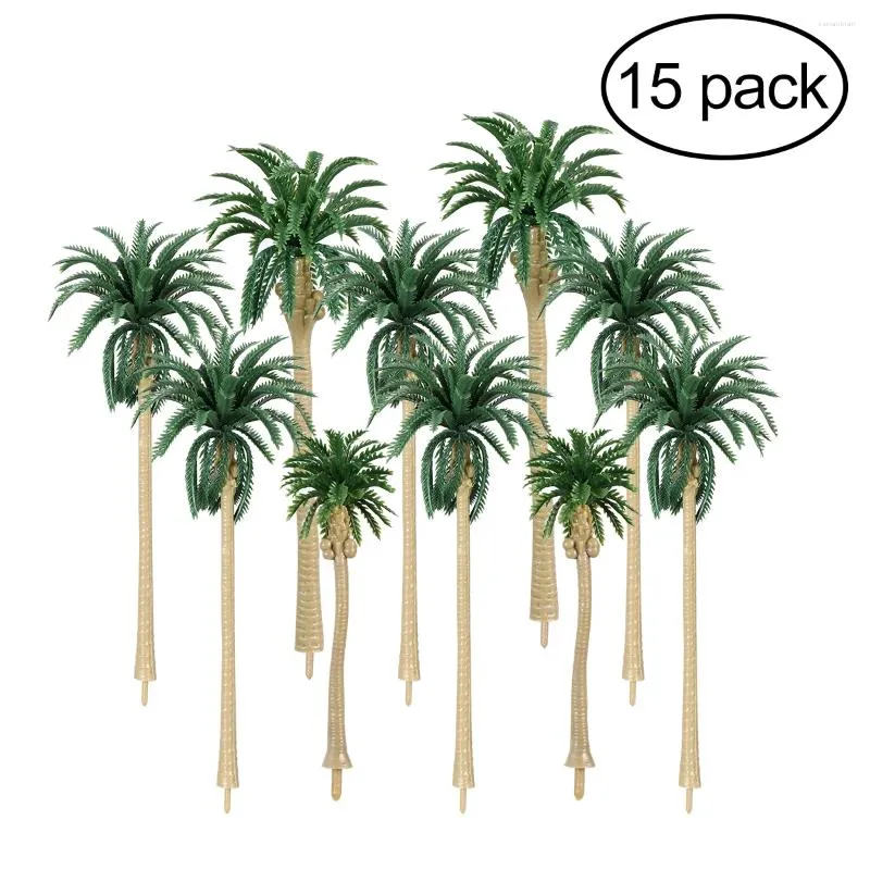 Flores decorativas nuolux 15pcs Modelo de cenário de coco Palmeiras de coco