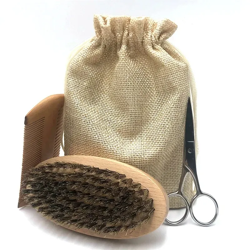 Stupta la barba uomini Un set di balsamo kit di toelettatura con barboncella pettine a forbice barbe di cura quotidiana