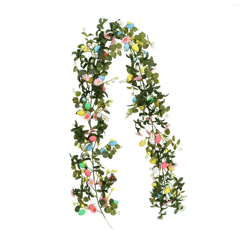 Decorative Flowers Easter Garland Artificial Egg Vine String Floral Spring For Fireplace Party