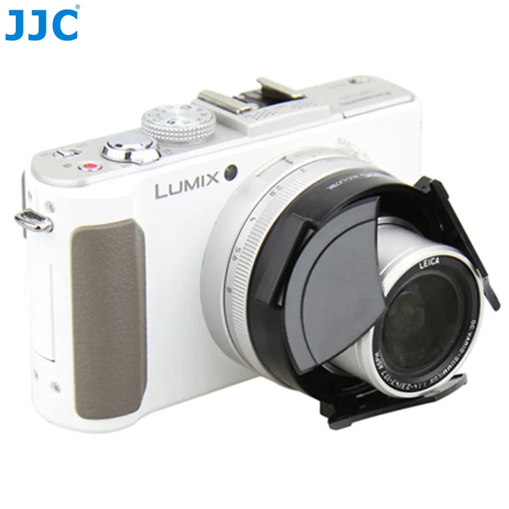 J Camera Auto Lens Cap för DMCLX7LEICA DLUX6 Black Silver SelfRetaining Automatic Protector 240327