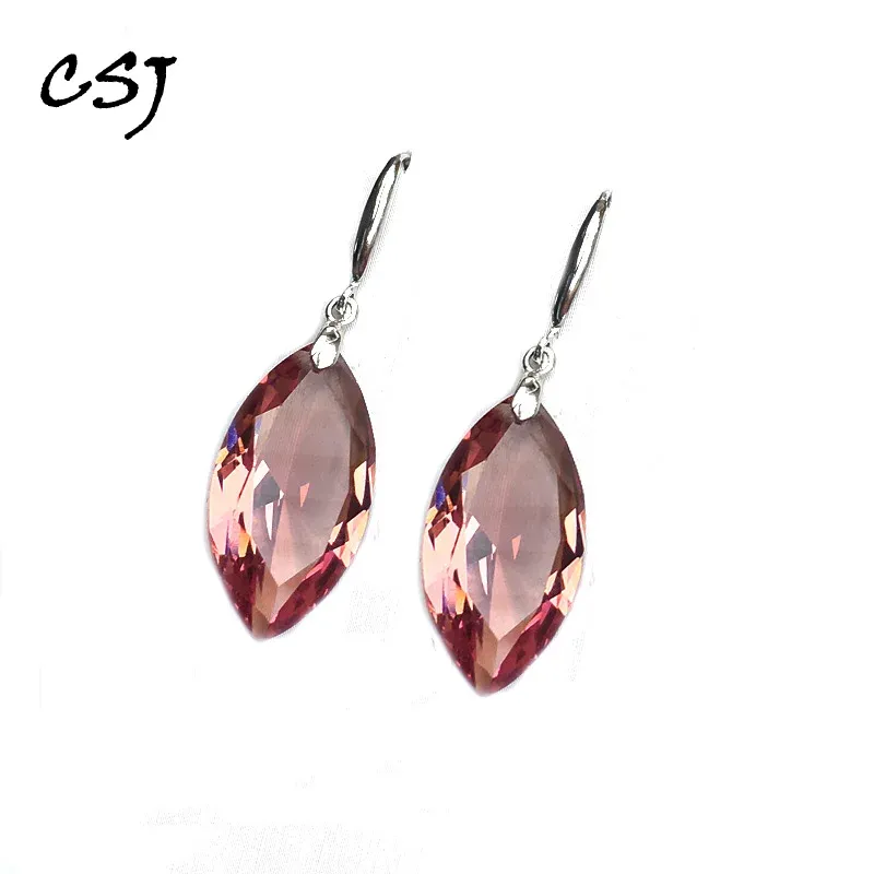 Oorbellen CSJ 2020 Nieuwe mode Zultanite Earring Sterling 925 Zilver gemaakt Sultanite fijne sieraden voor vrouw Women Wedding Party Gift Box