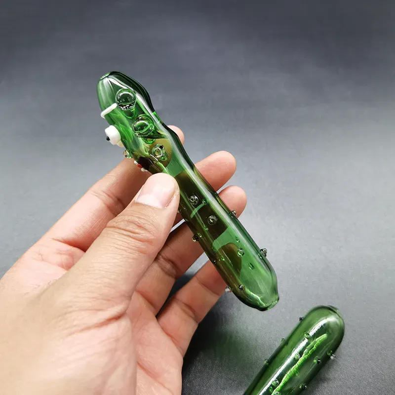 Funny Pickle Hand Pipe Bong Length 12cm Pyrex Colorful Spoon Cucumber Top Heady Tobacco Pipes Smoke Accessory In Store VS Glass Bongs