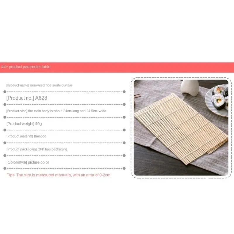 DIY BAMBOO Sushi Maker Rolling Mat Sushi Tools Rice Rouleaux Kitchen Gadget Food Food Rice Roll Moule de cuisson ACCESSOIRES