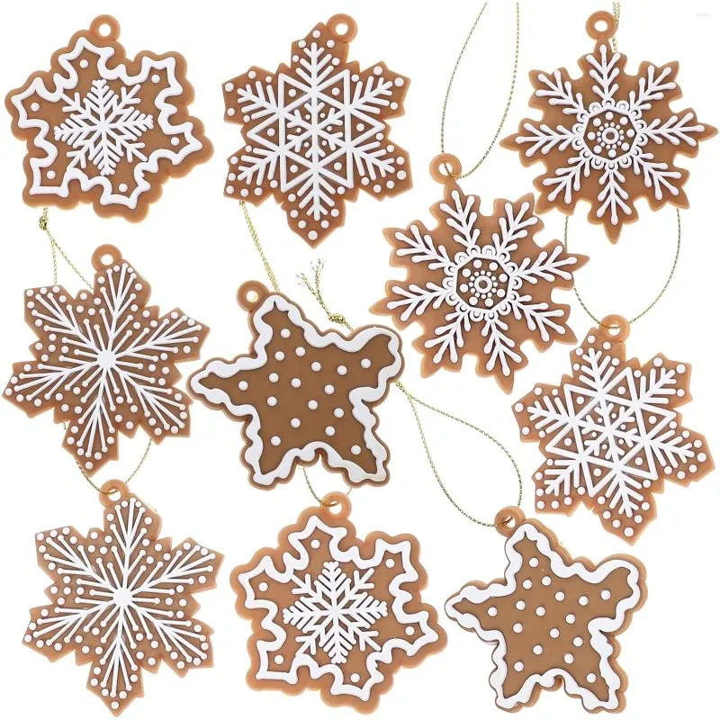 Estatuetas decorativas 20 peças flocos de neve anjos decoração de árvore de natal decorações macrame enfeites para pvc