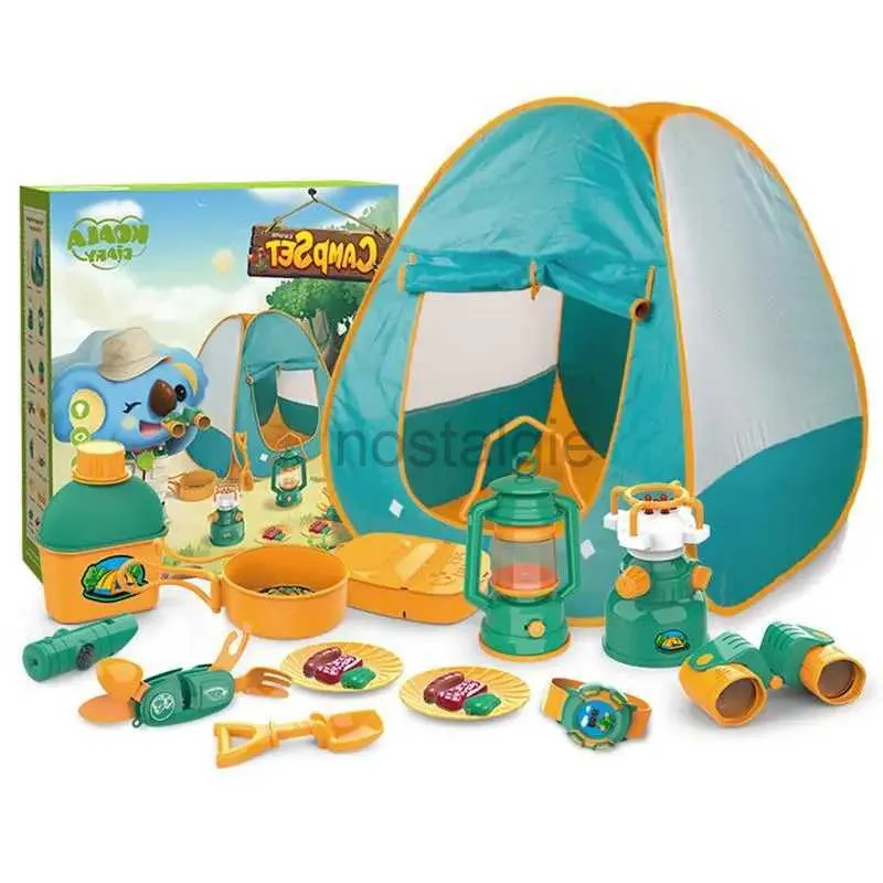 Keukens spelen Food Kids Camping Tent Set 21 stuks doen alsof spelen Tent met kampvuur Fruit BBQ Play Kids Bug Viewer Butterfly Net inclusief Telescope 2443