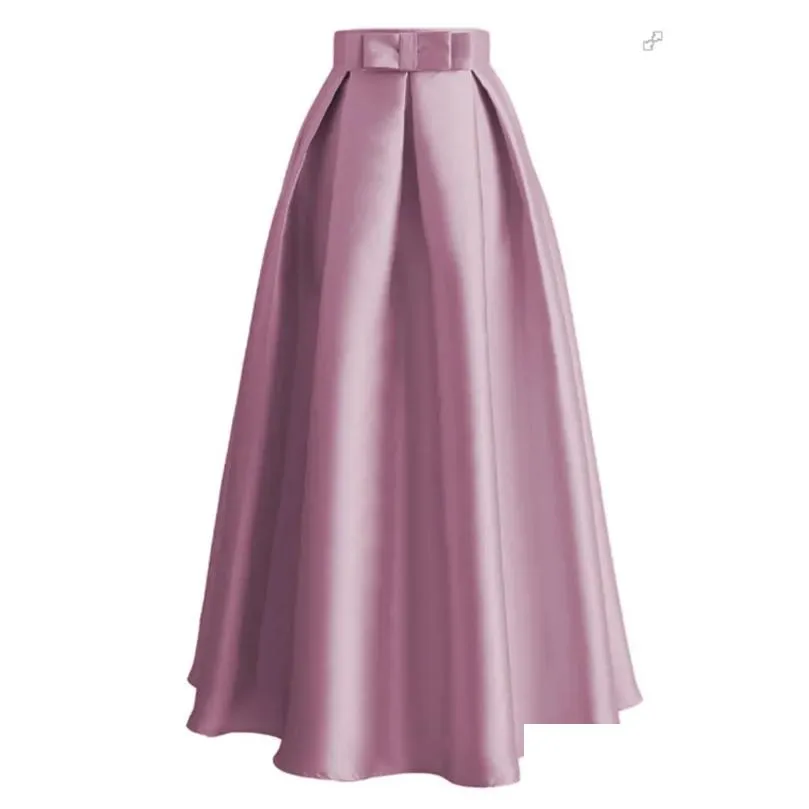 Skirts Plus Size Faldas Mujer Moda Abaya Dubai Turkish Long Pleated Maxi High Waist Skirt Women Jupe Longue Femme 210311 Drop Delivery Dhnkt