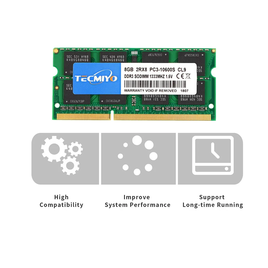 Module RAM DDR3 2Go 1066MHz SO-DIMM 204 Pins Pour PC Portable - Marque A-Tech - Neuf Garantie à Vie