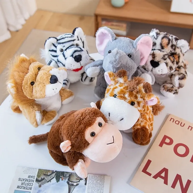 Poupées Chat Marionnettes Animales Poupée en Peluche Jouets d'Apprentissage Précoce Marionnettes pour Enfants pour Raconter une Histoire Ours Polaire