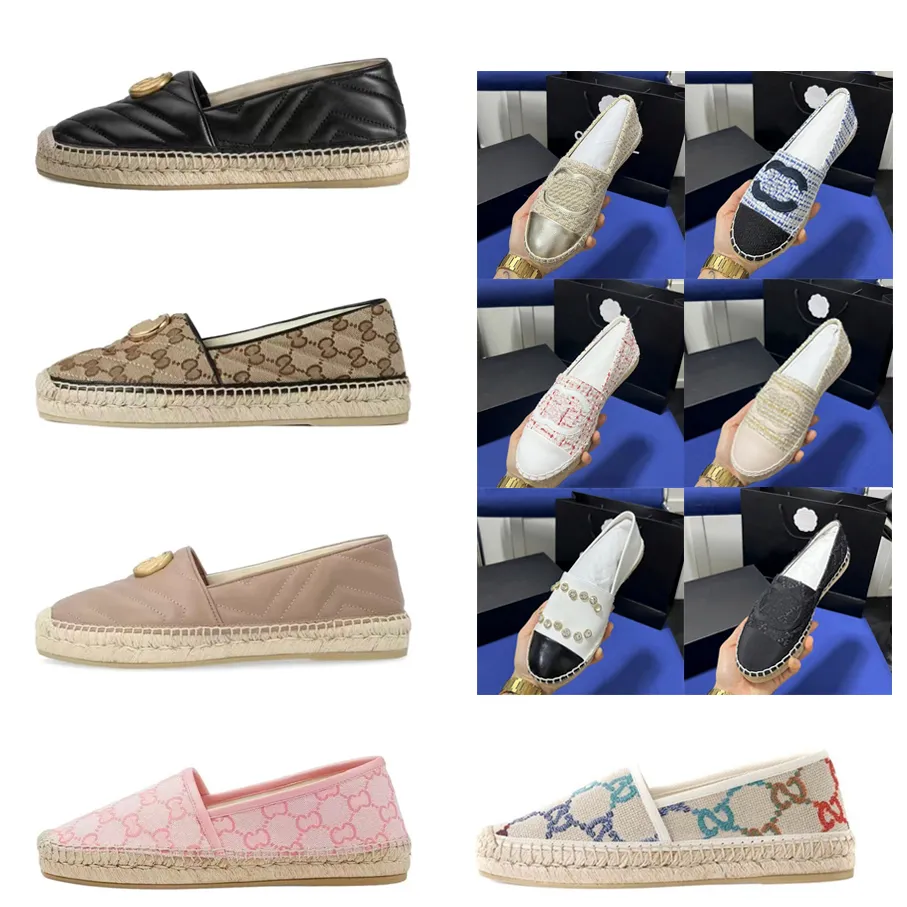 디자이너 캐주얼 신발 Espadrilles Spring Autumn Women Summer Luxurys Ladies Flat Beach 반 슬리퍼 패션 여성 로퍼 캡 발가락 어부 캔버스 신발 35-40