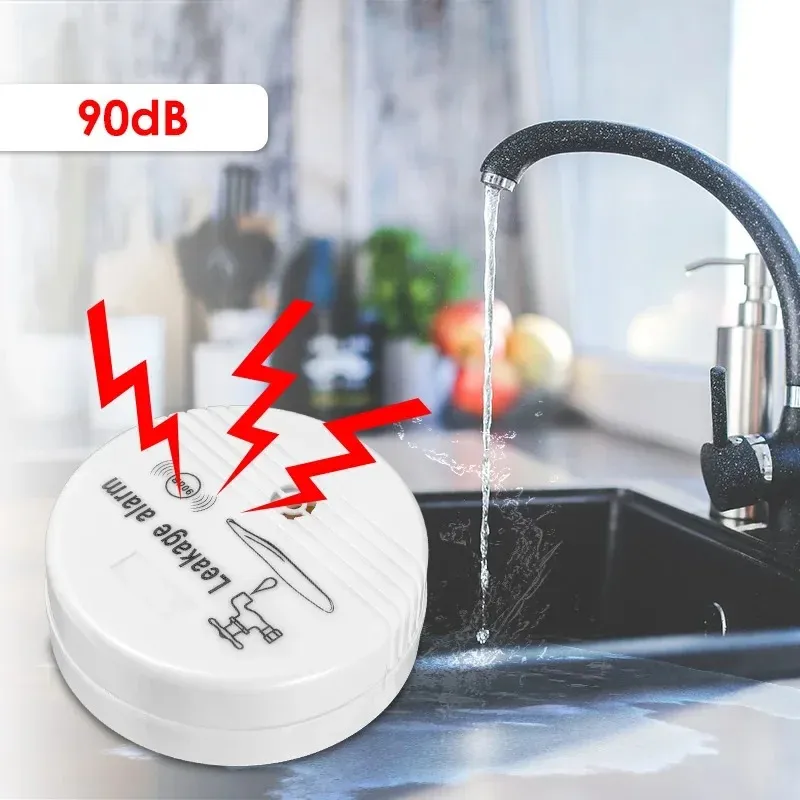 ESCAM 90db détecteur d'alarme de fuite capteur de fuite d'eau détecteur de fuite d'eau sans fil sécurité de la maison système d'alarme de sécurité à domicile