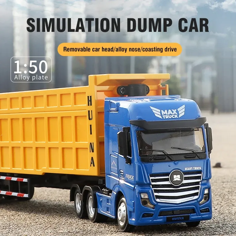 Huina 1:50スケールダンプトラック 子供向けのダイキャスト合金