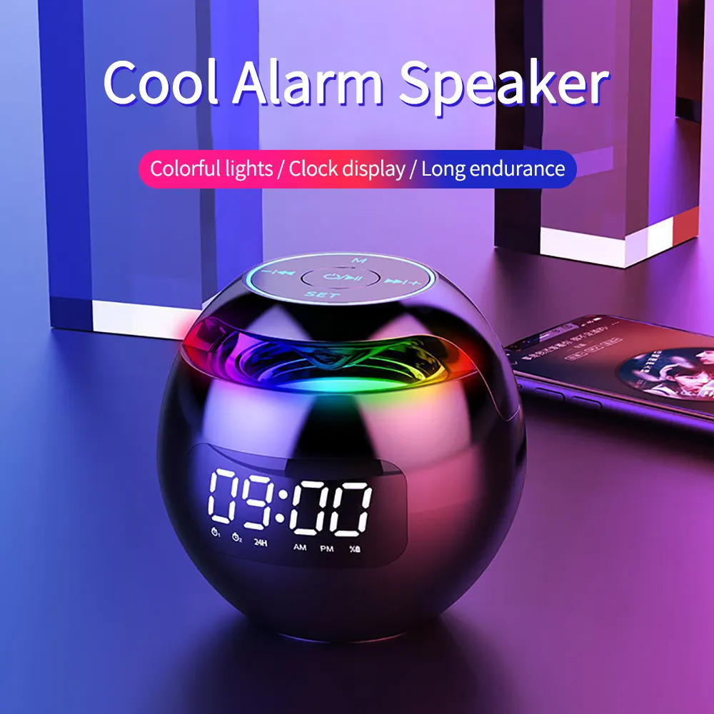 G90 New Clock Colorful Bluetooth Speaker, Mini Portable Household Ball ...