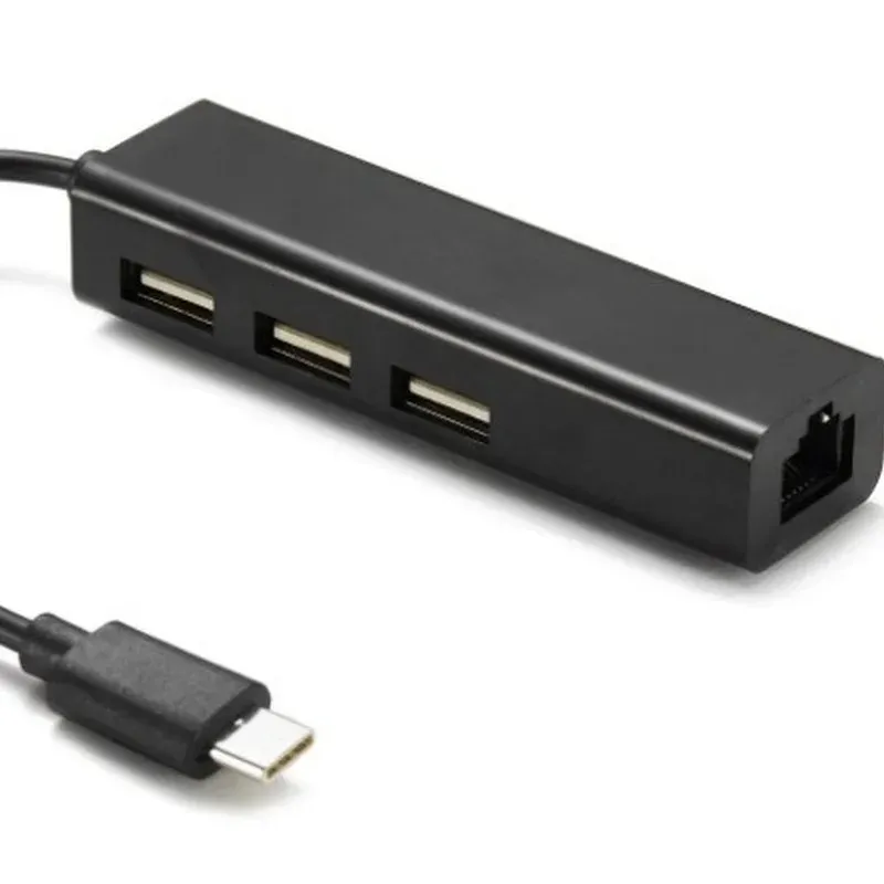 4 inç USB Tip C Hub USB C Hub - RJ45 Ağ Kartı LAN Ethernet Adaptörü Thunderbolt 3 Dizüstü Bilgisayar için 100Mbps