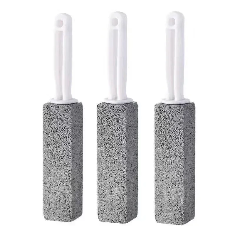 Pumice Stone Cleaning Brush With Long Handle - Remove Stubborn Stains Limescale From Toilets Sinks
