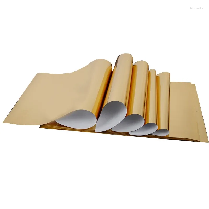 Window Stickers Wholesale Metallic Gold Foil Heat Transfer Good Flex Vinyls 25x100cm Iron On HTV For T Shirts Easy To Cut Films