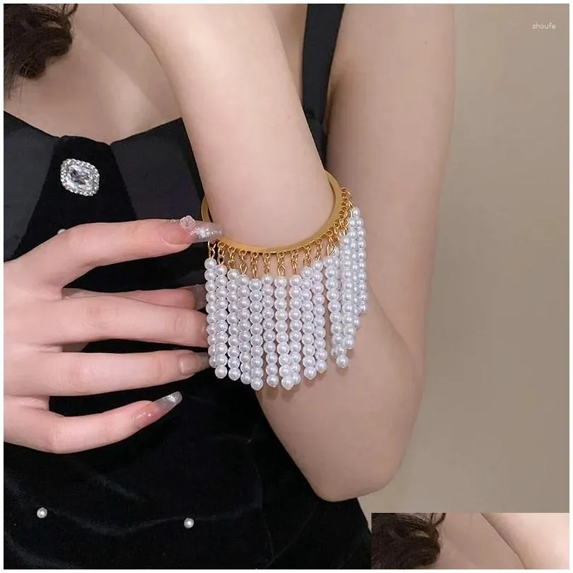 Bracele Xialuoke mtichamber perle perle tassel open bracelets for woman mode vintage fête bijoux girl drop livracting dhz94