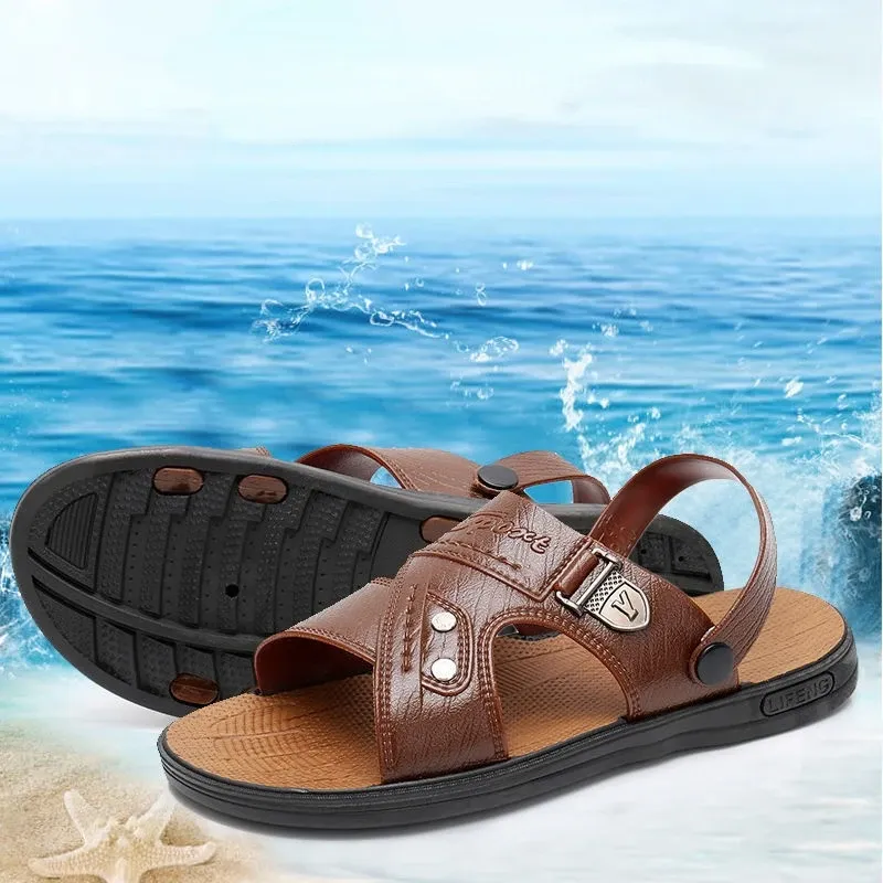 Sandaler 2022 Nya sommarsandaler män utomhus casual män skor nonslip andningsbara strandsandaler två sätt som bär skor sandalier hombre