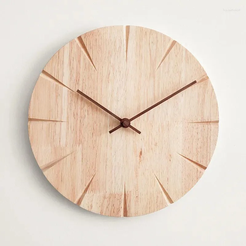 Wall Clocks Modern Minimalist Style Wooden Clock Creative Silent Quartz For Home Living Room Bedroom Decoration