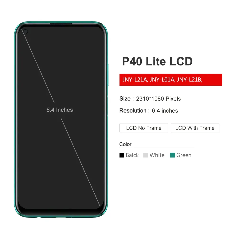 4 inch LCD Display Screen Assembly with Frame for Huawei P40 Lite JNY ...