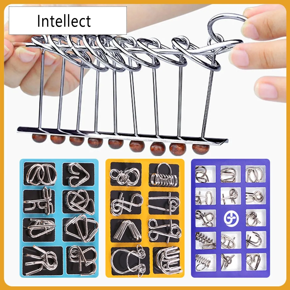 Nine Linked Rings Puzzle Metal Brain Teaser... From Ddmyhome, $25.49 ...